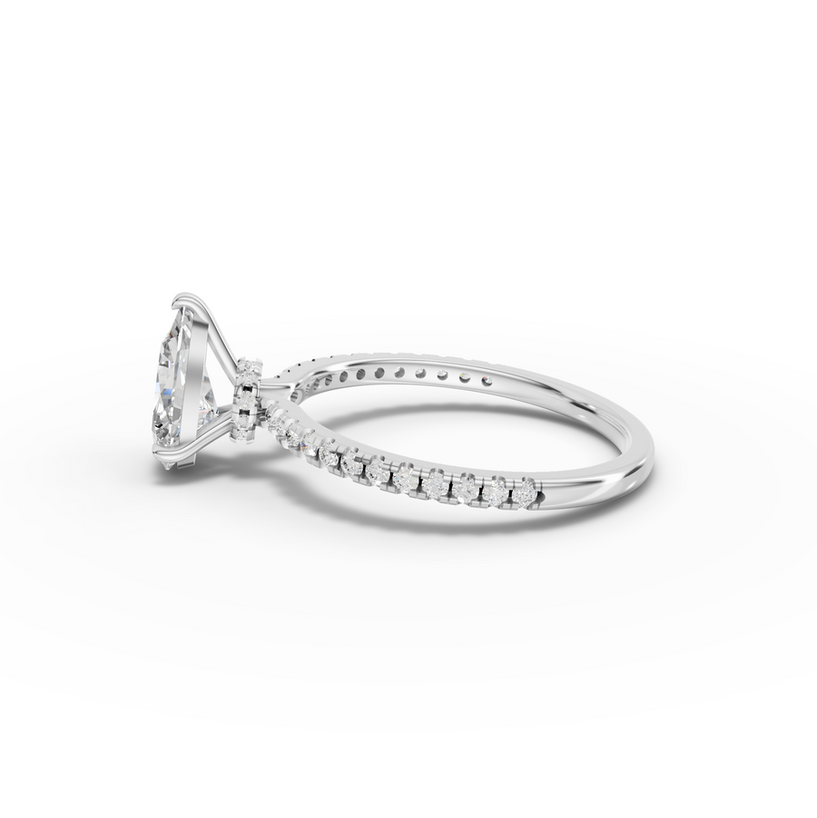 1.23 Ct Pear Hidden Halo Pavé Ring