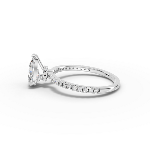 1.23 Ct Pear Hidden Halo Pavé Ring