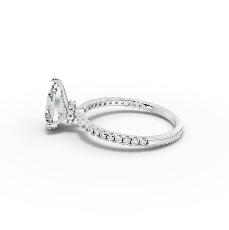 1.73 Ct Pear Hidden Halo Pavé Ring