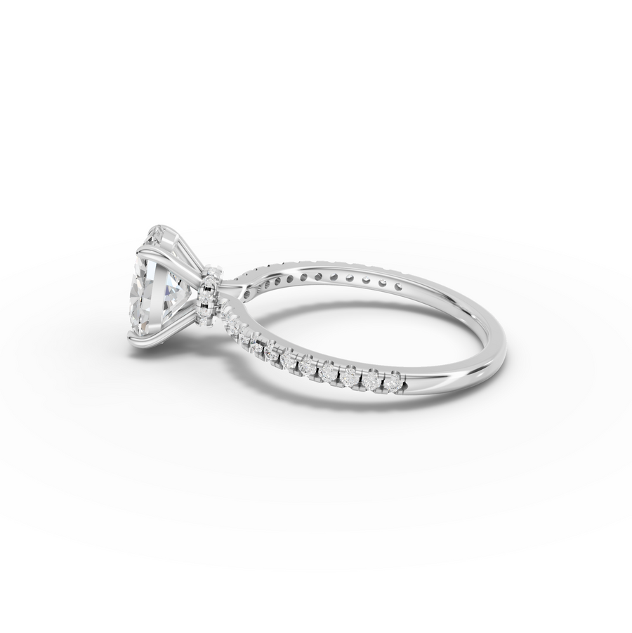 1.73 CT Oval Hidden Halo Pavé Ring