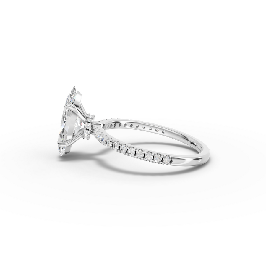 1.73 Ct Marquise Hidden Halo Pavé Ring