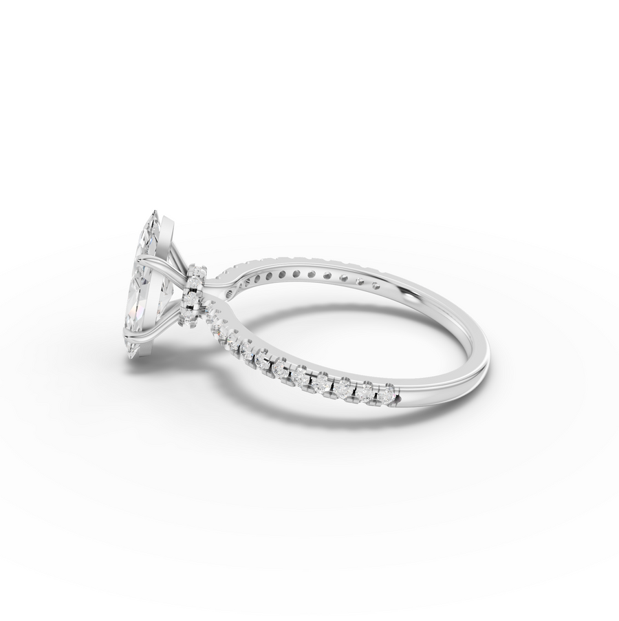 1.23 CT Marquise Hidden Halo Pavé Ring