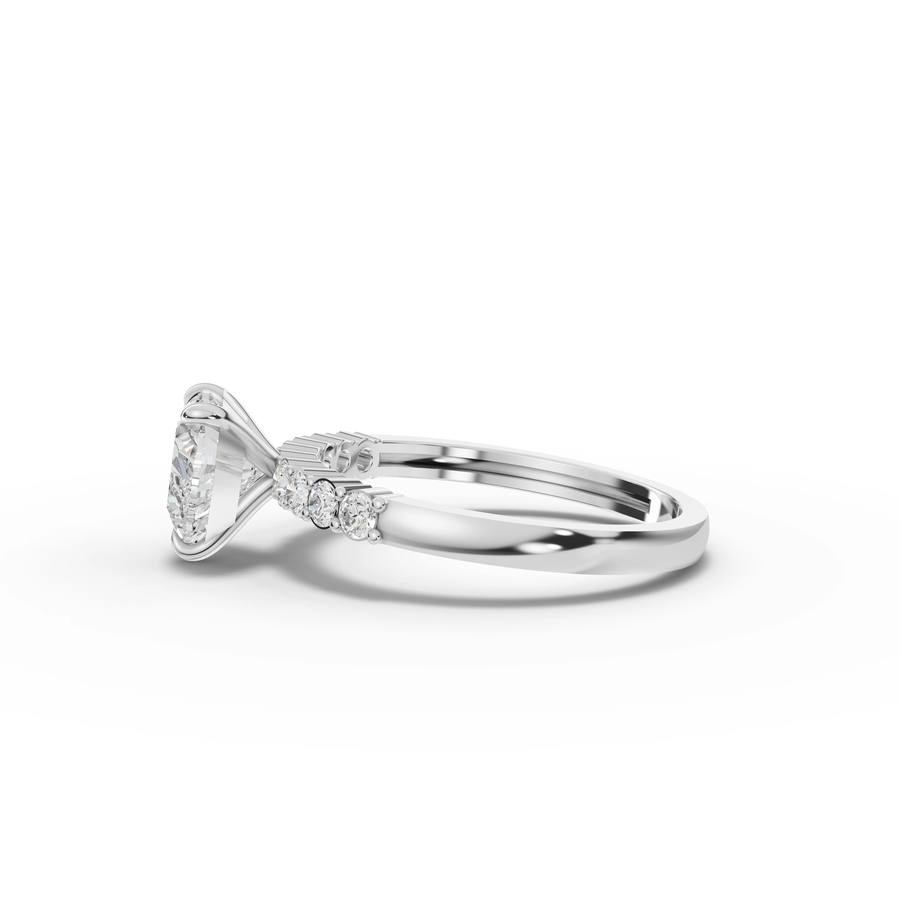 1.24 Ct Heart Pavé Lab Diamond Ring