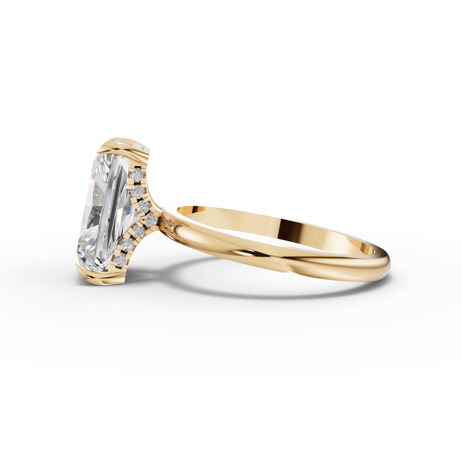 2.11 Ct Radiant Hidden Halo Ring 2.00 Ct Center