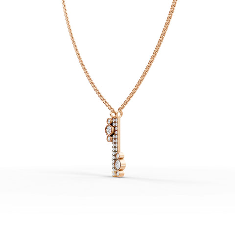 Contemporary Lab-Grown Diamond Bar Pendant, Drop Earrings & Pavé Band Set