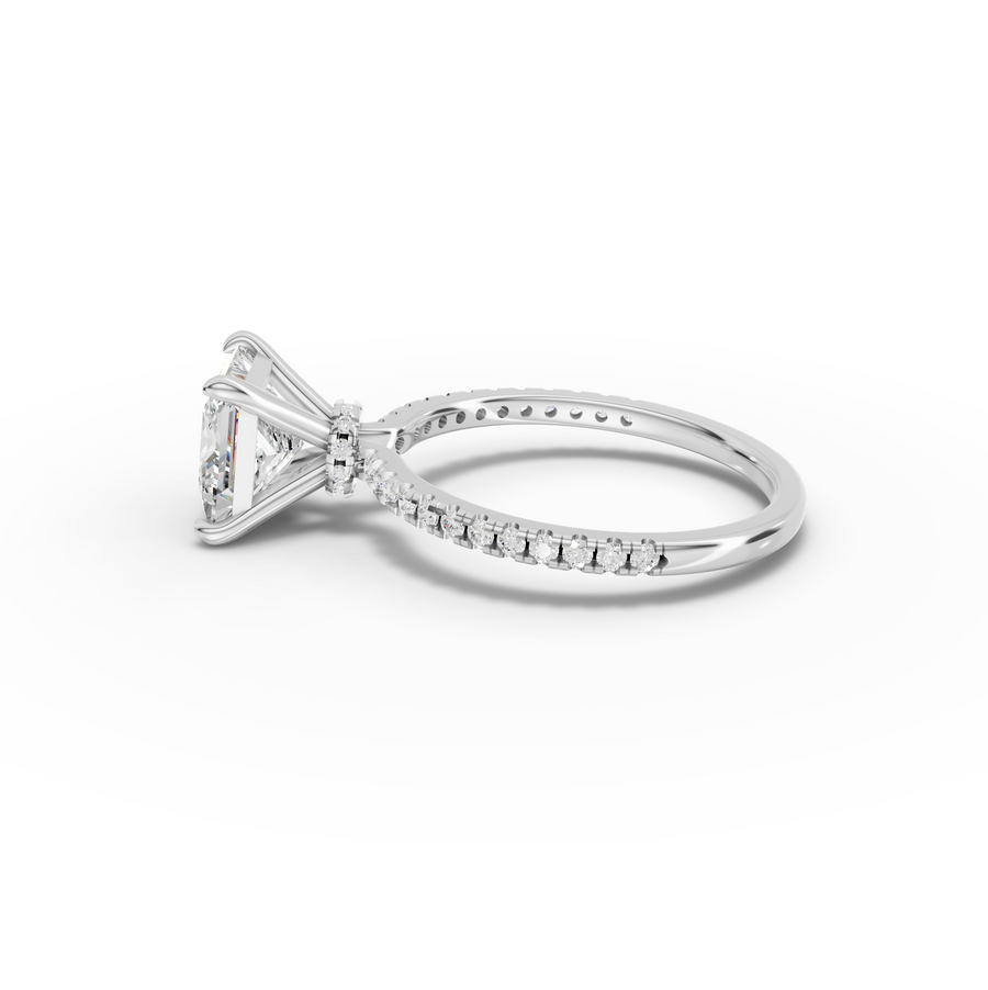 2.23 CT Princess Hidden Halo Pavé Ring