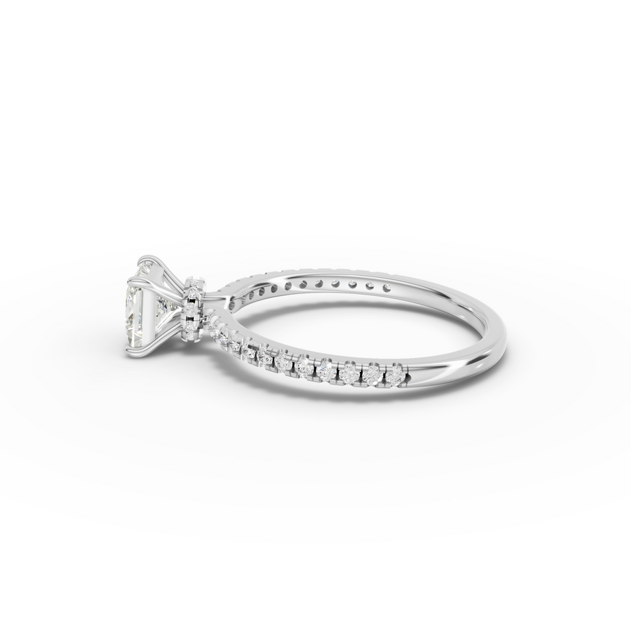 0.98 CT Princess Hidden Halo Pavé Ring