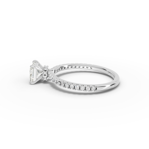 0.98 CT Princess Hidden Halo Pavé Ring