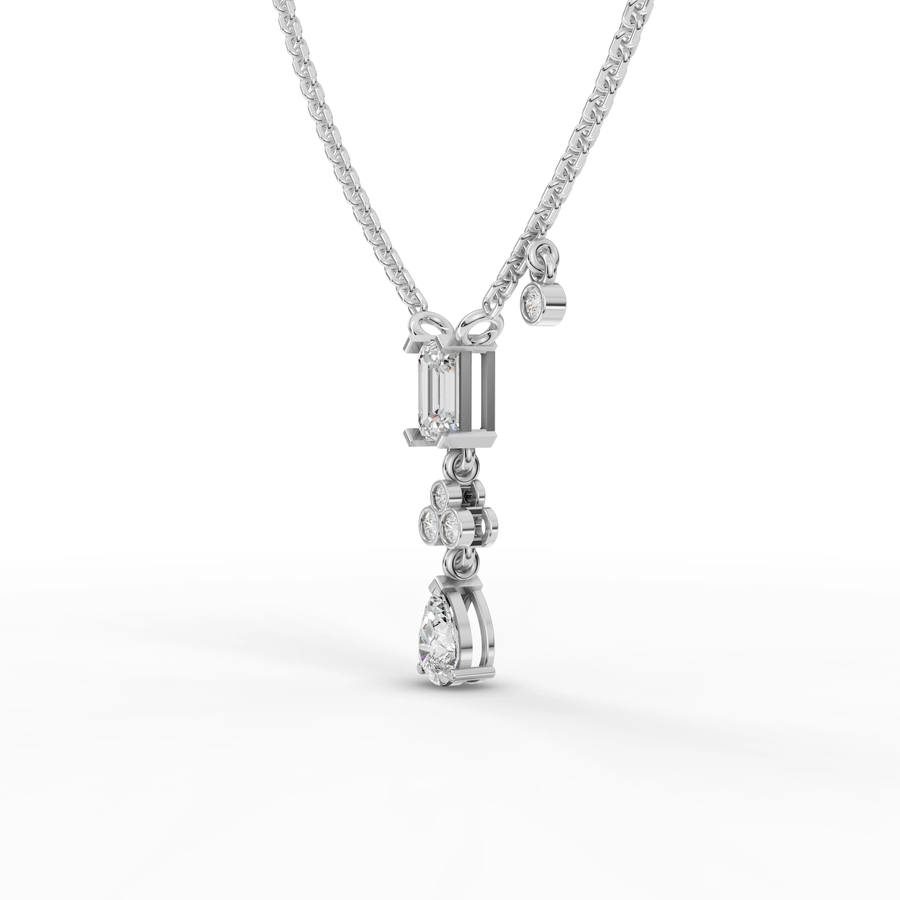 1.55 Ct Emerald & Pear Drop Necklace