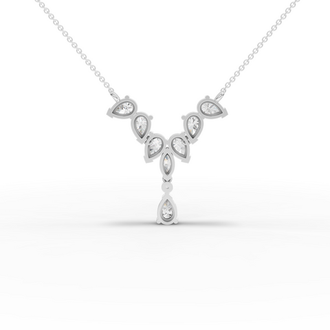 قلادة متدلية مرصعة بالألماس الماركيز والكمثرى المصنّع مخبرياً