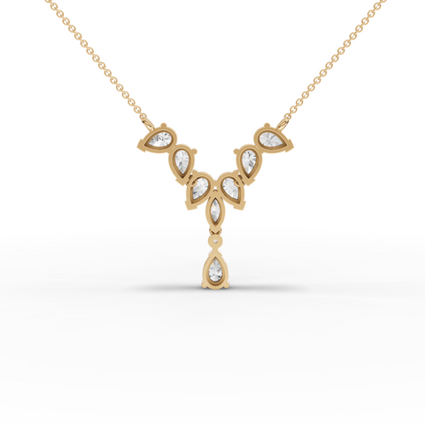 قلادة متدلية مرصعة بالألماس الماركيز والكمثرى المصنّع مخبرياً