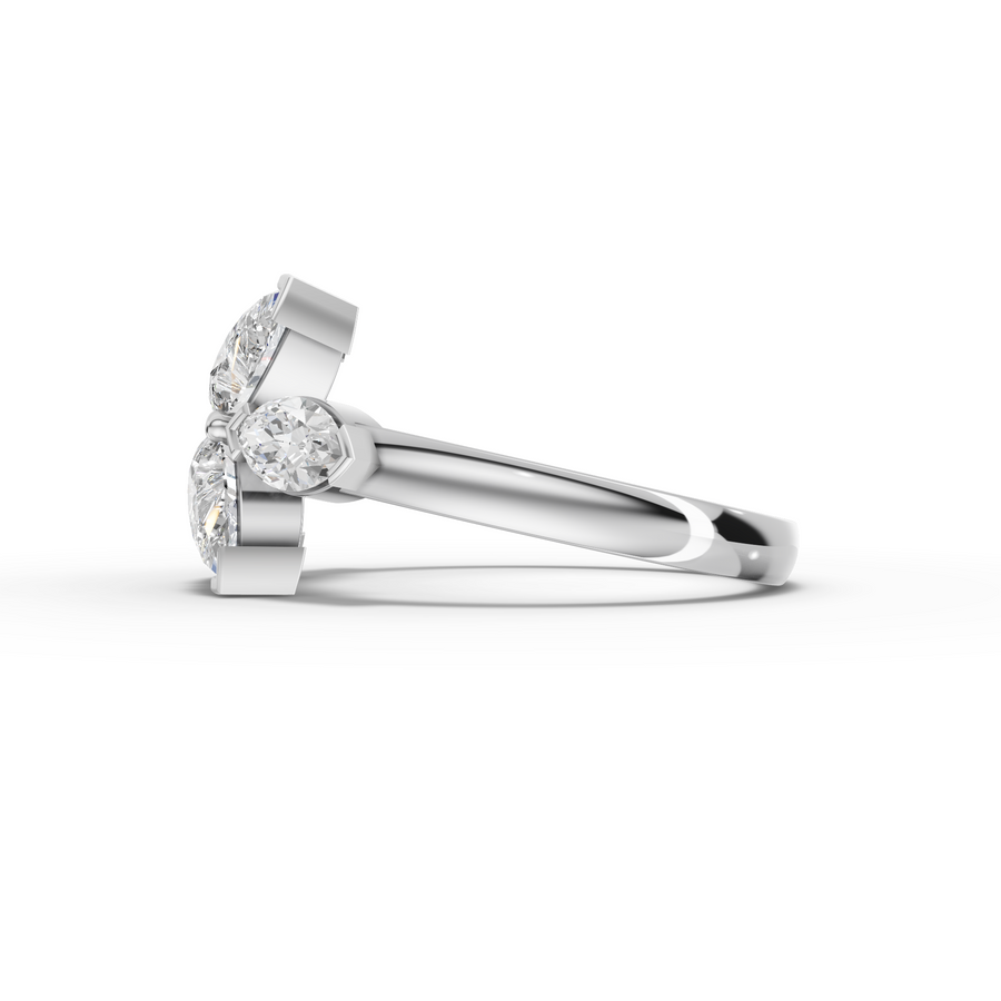 1.77 Ct Pear Cluster Lab Diamond Ring