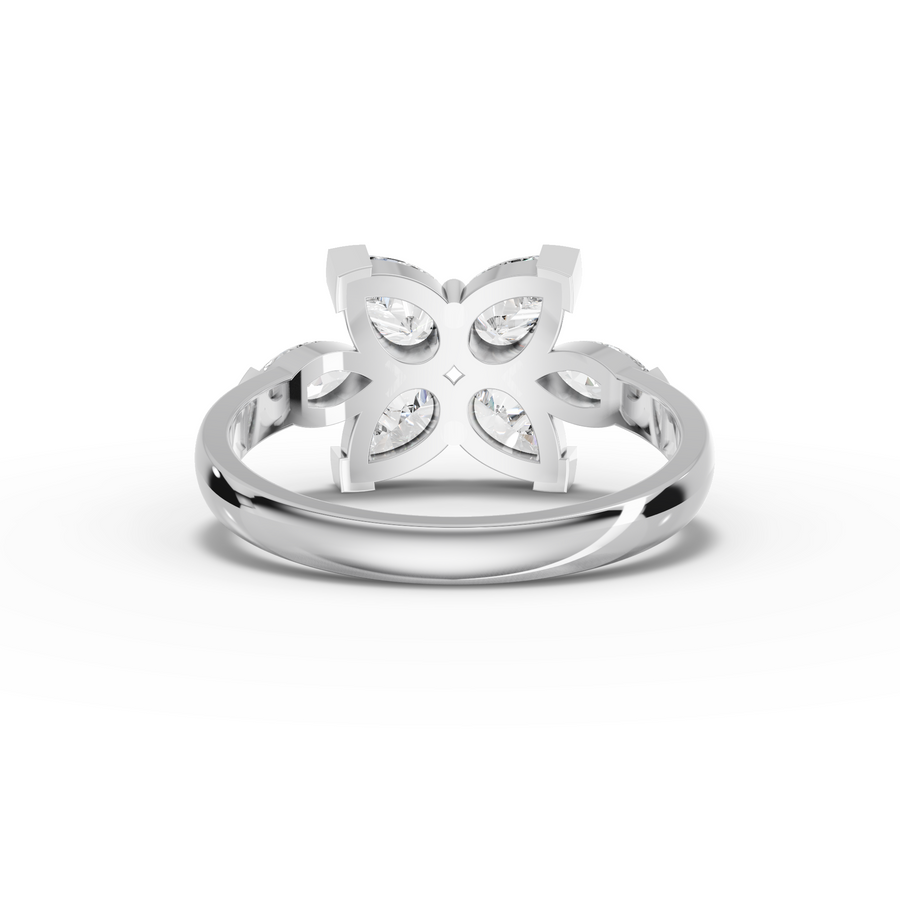 1.77 Ct Pear Cluster Lab Diamond Ring