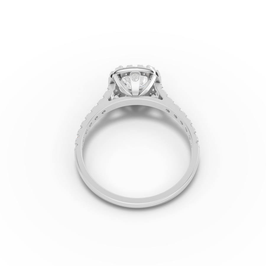 1.37 Ct Cushion Halo Lab Grown Diamond Ring