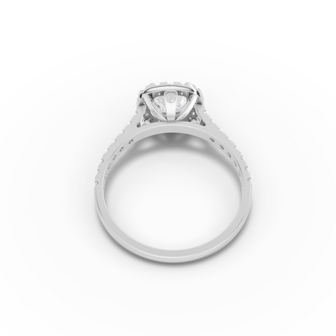 1.37 Ct Cushion Halo Lab Grown Diamond Ring