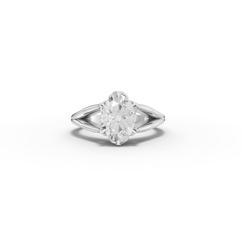 1.50 CT Oval Solitaire Lab Grown Diamond Ring