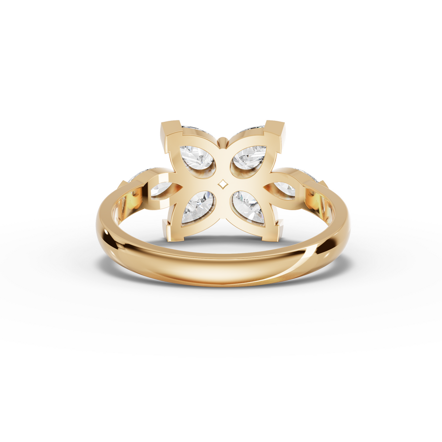 1.77 Ct Pear Cluster Lab Diamond Ring