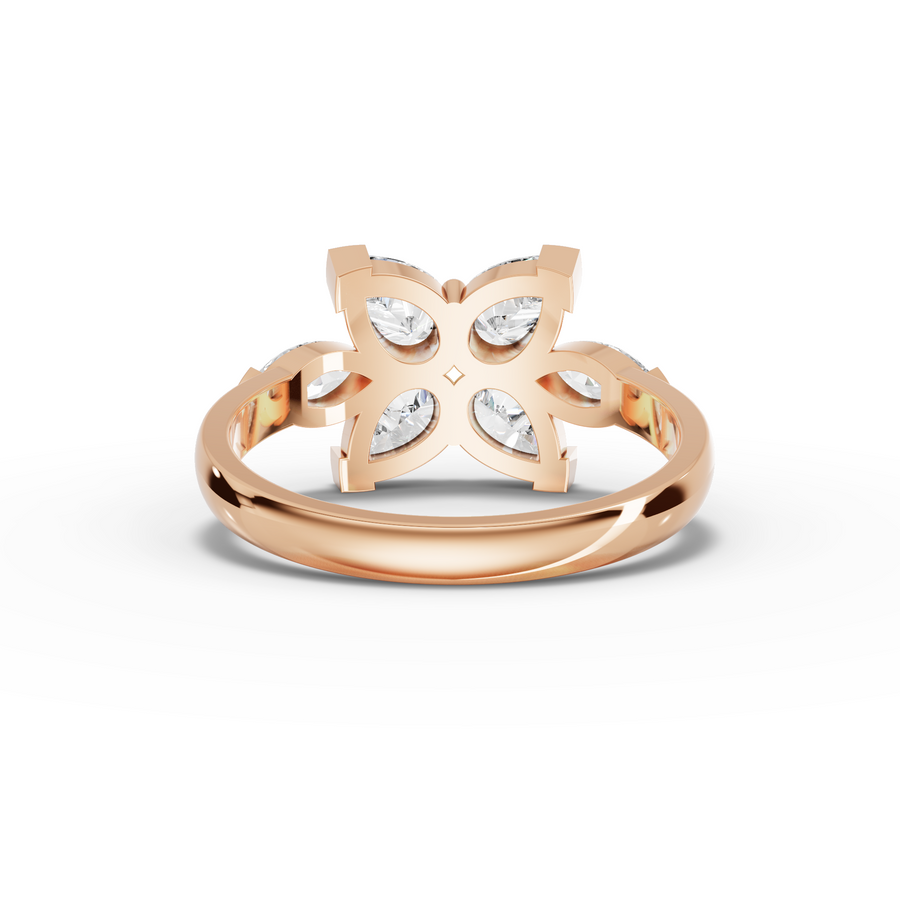 1.77 Ct Pear Cluster Lab Diamond Ring