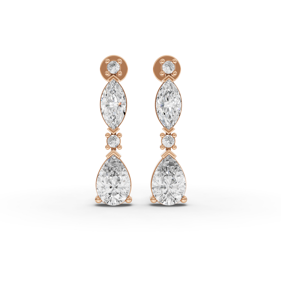 3.56 Ct Marquise & Pear Diamond Jewellery Set