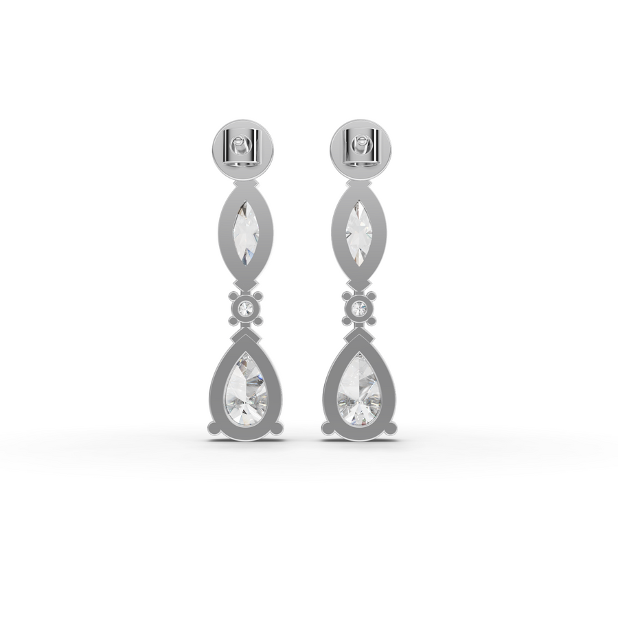 3.56 Ct Marquise & Pear Diamond Jewellery Set