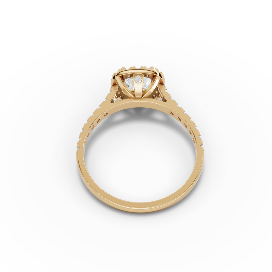 1.37 Ct Cushion Halo Lab Grown Diamond Ring