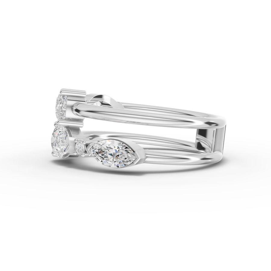 1.08 Ct Pear Cluster Diamond Ring