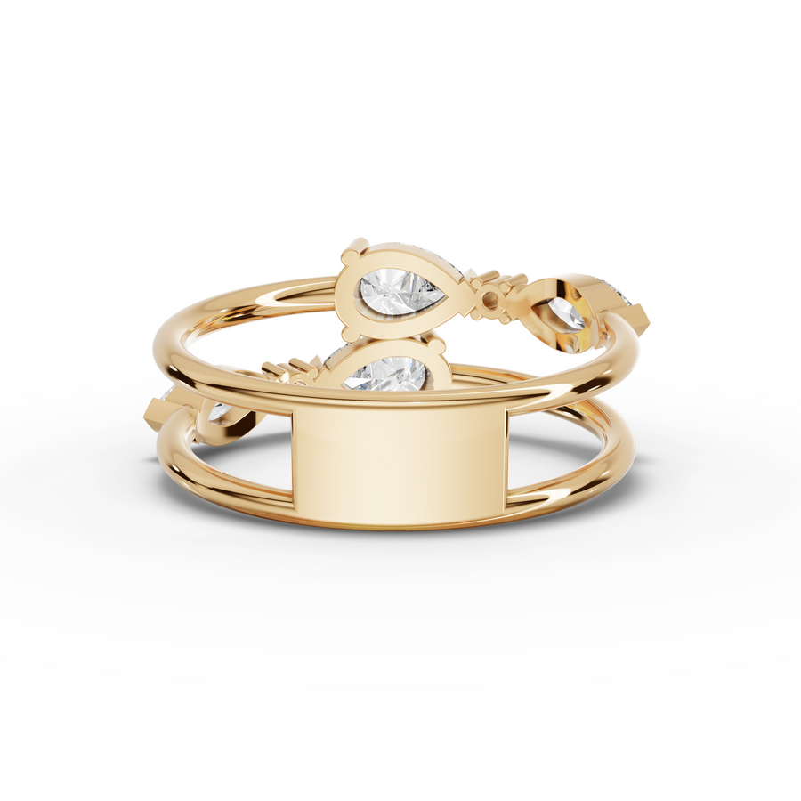 1.08 Ct Pear Cluster Diamond Ring