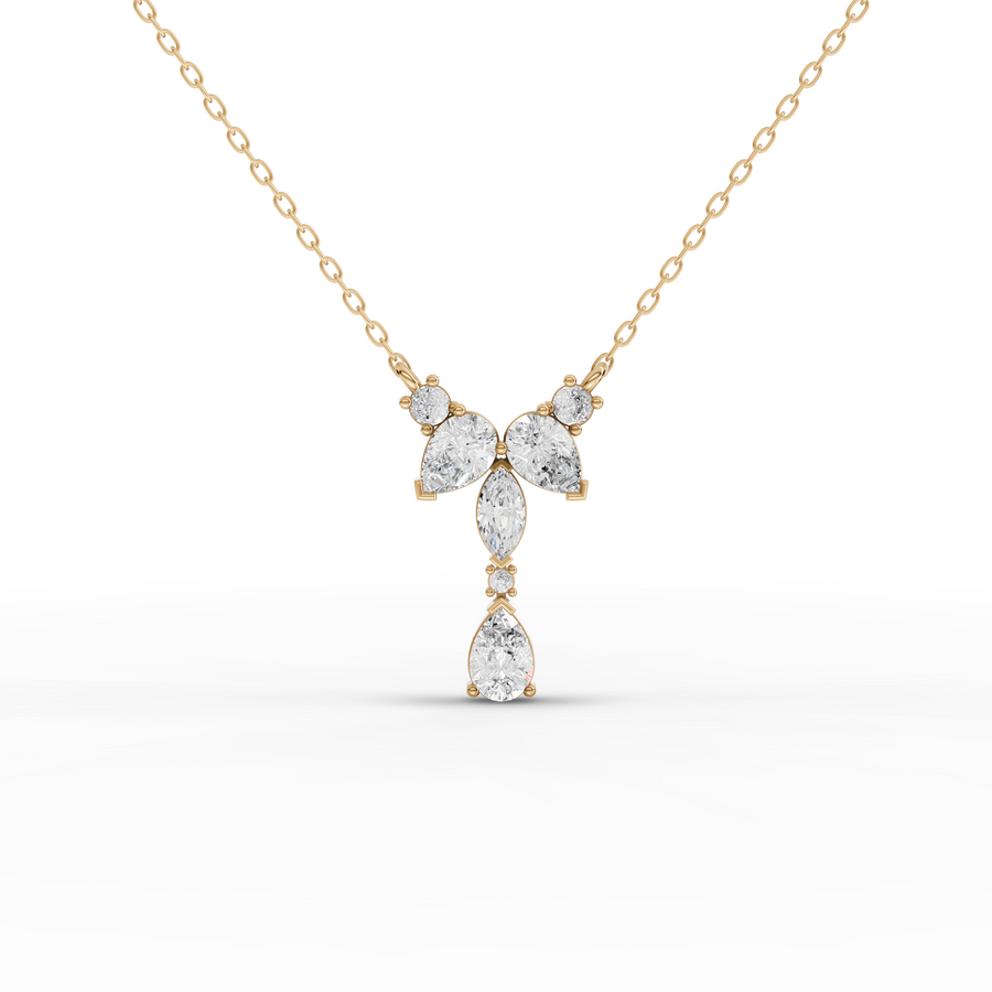 1.37 Ct Pear Marquise Statement Pendant