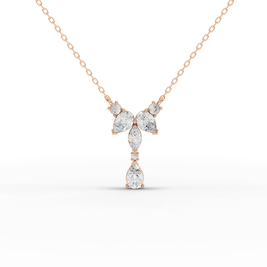 1.37 Ct Pear Marquise Statement Pendant
