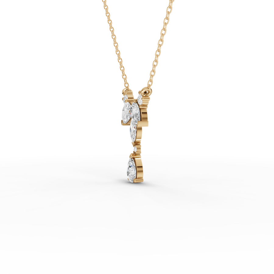 1.37 Ct Pear Marquise Statement Pendant