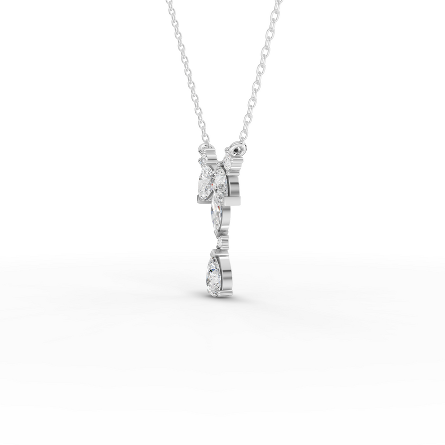 1.37 Ct Pear Marquise Statement Pendant