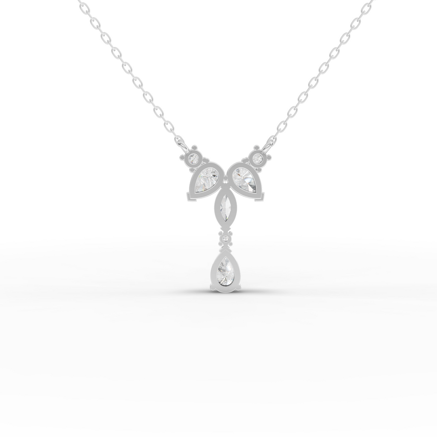 1.37 Ct Pear Marquise Statement Pendant