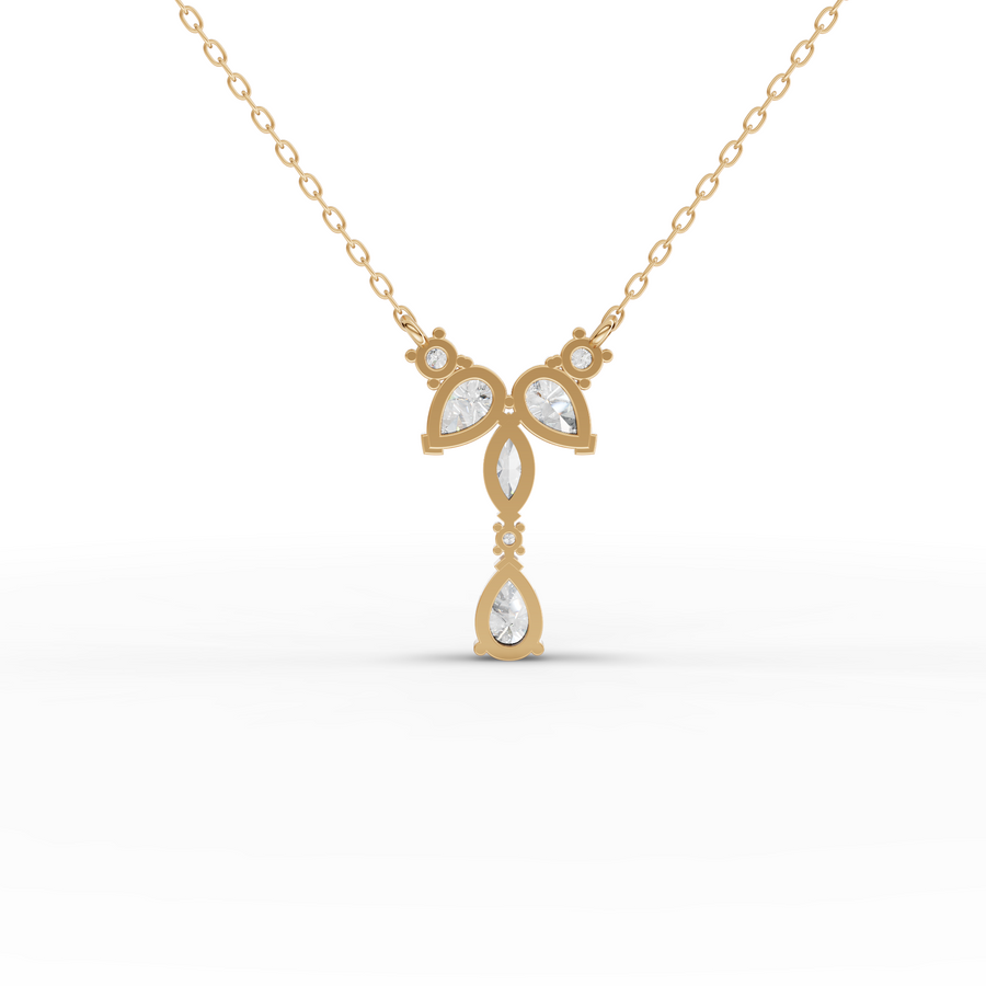1.37 Ct Pear Marquise Statement Pendant