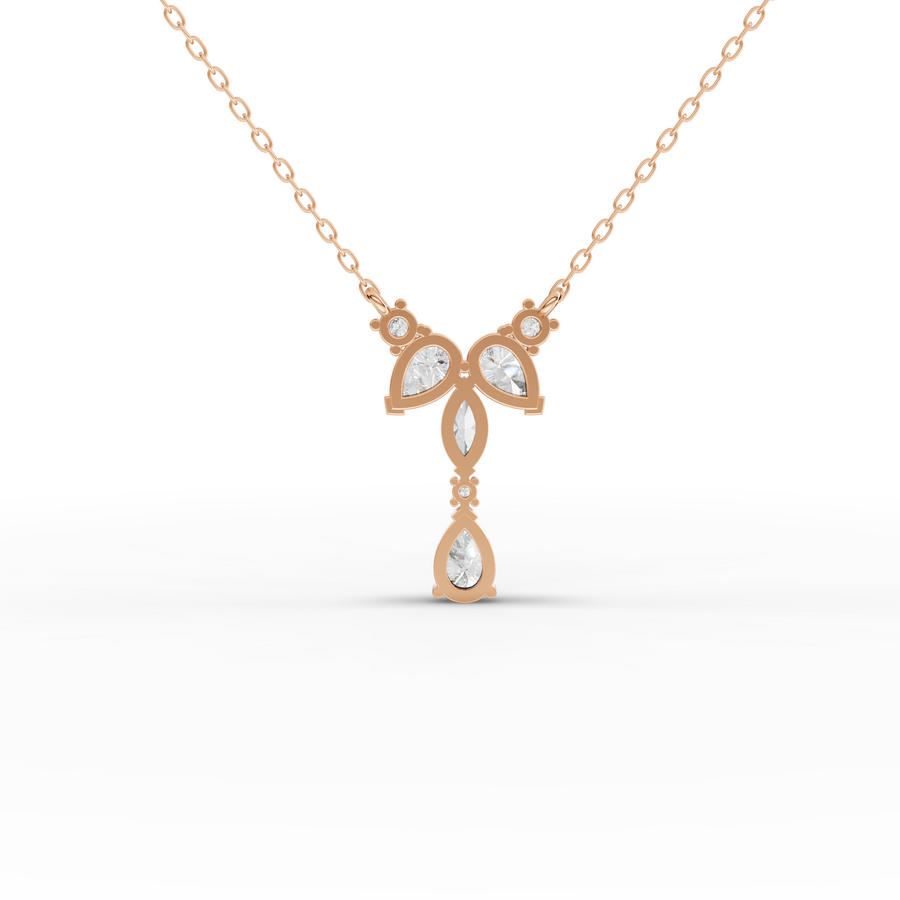 1.37 Ct Pear Marquise Statement Pendant