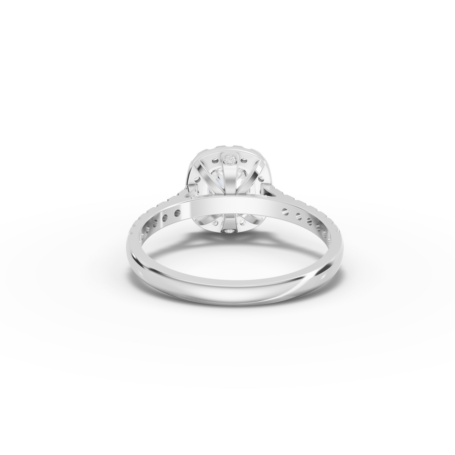 1.37 Ct Cushion Halo Lab Grown Diamond Ring