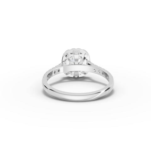 1.37 Ct Cushion Halo Lab Grown Diamond Ring