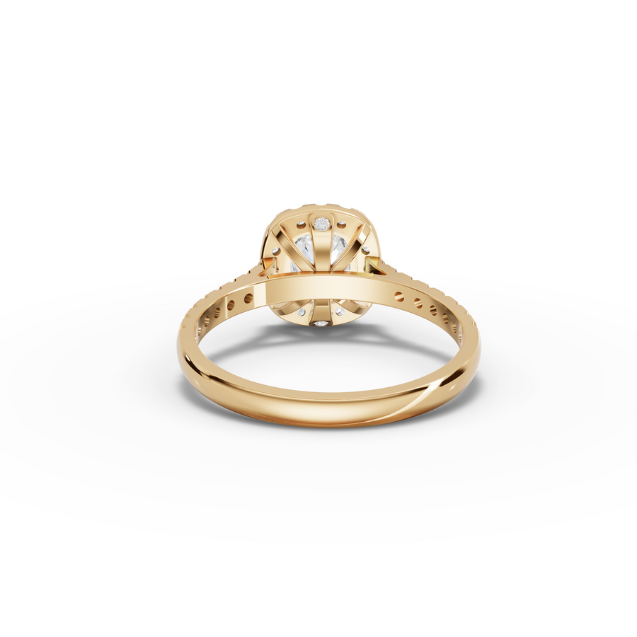 1.37 Ct Cushion Halo Lab Grown Diamond Ring