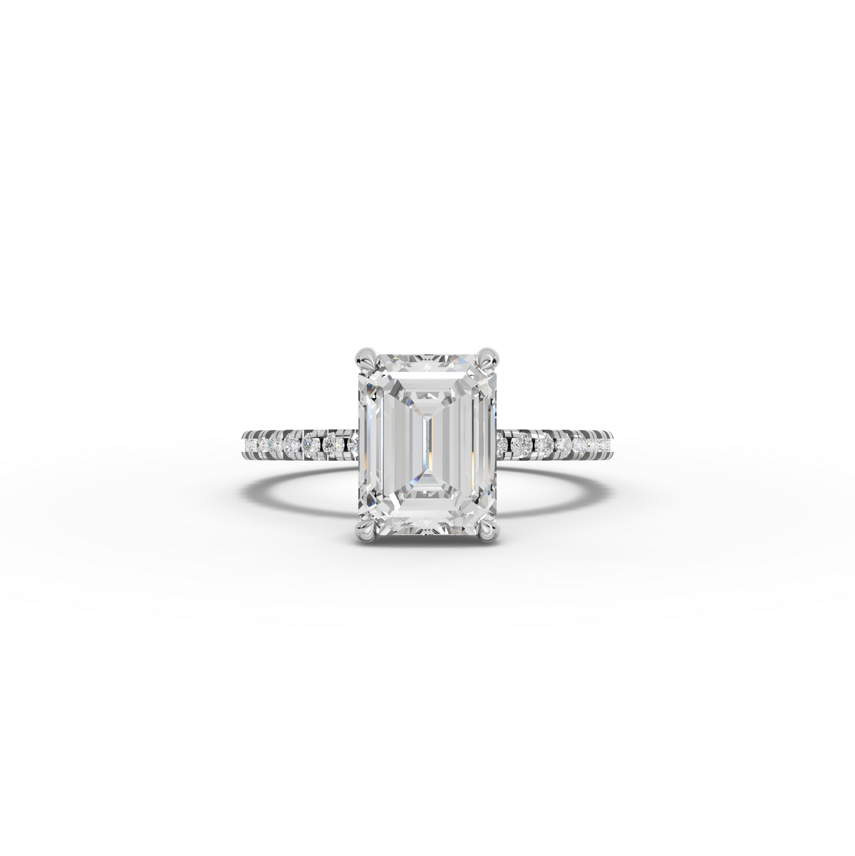2.23 CT Emerald Hidden Halo Pavé Ring