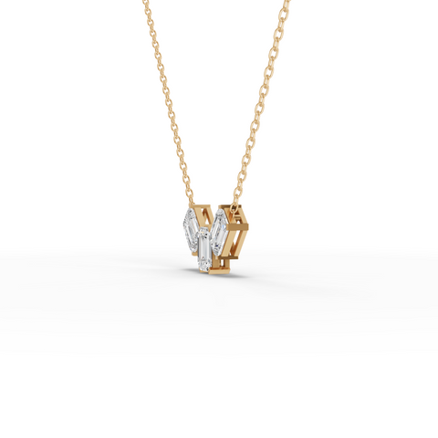 Lab-Grown Diamond Emerald-Cut Trio Pendant Necklace