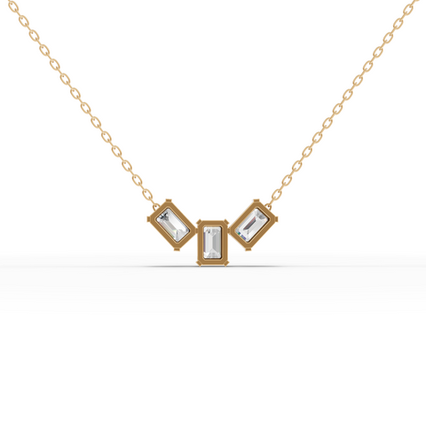 4.70 Ct Emerald-Cut Lab Diamond Jewelry Set with Ring, Drop Earrings & Necklace