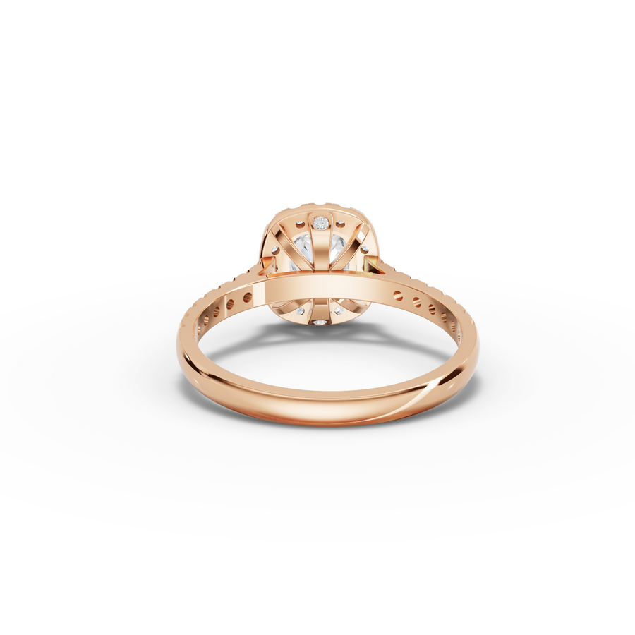 1.37 Ct Cushion Halo Lab Grown Diamond Ring
