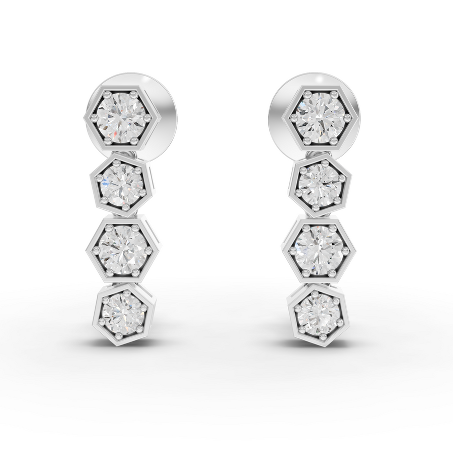 2.62 Ct Hexagon Round Lab Diamond Set