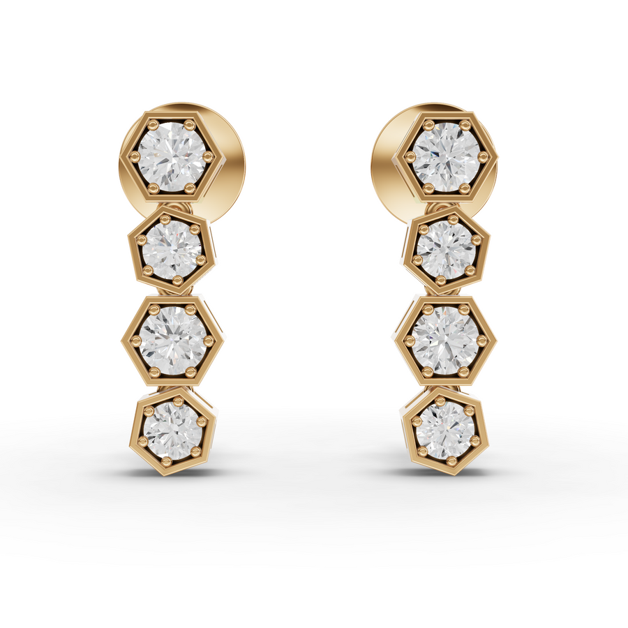 2.62 Ct Hexagon Round Lab Diamond Set