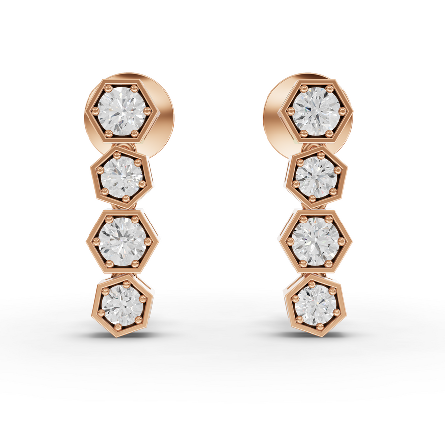 1.05 Ct Hexagon Round Lab Diamond Drops
