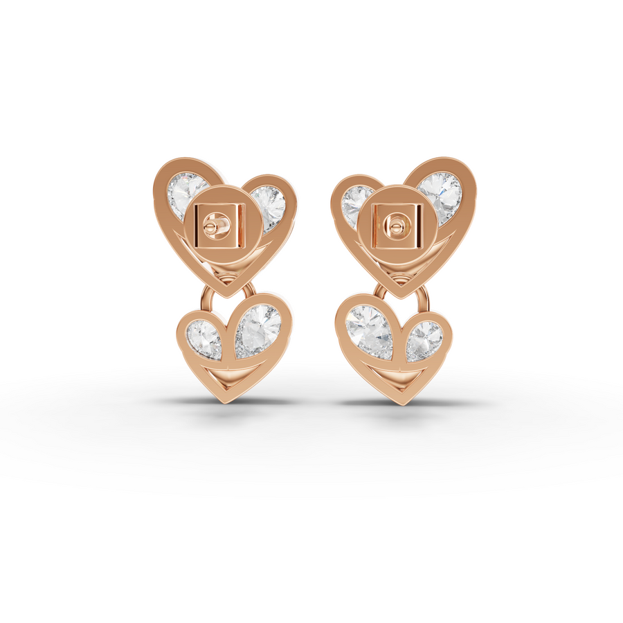 1.67 Ct Double Heart Pear Lab Diamond Set