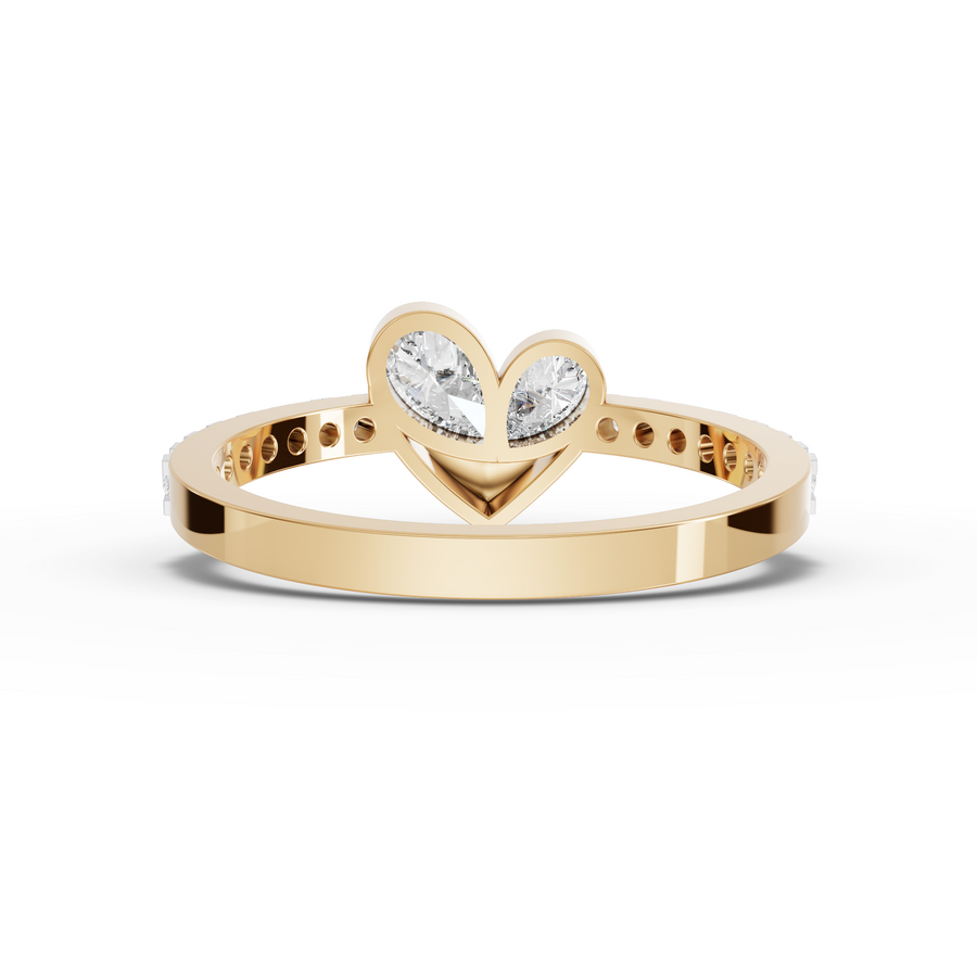 1.67 Ct Double Heart Pear Lab Diamond Set