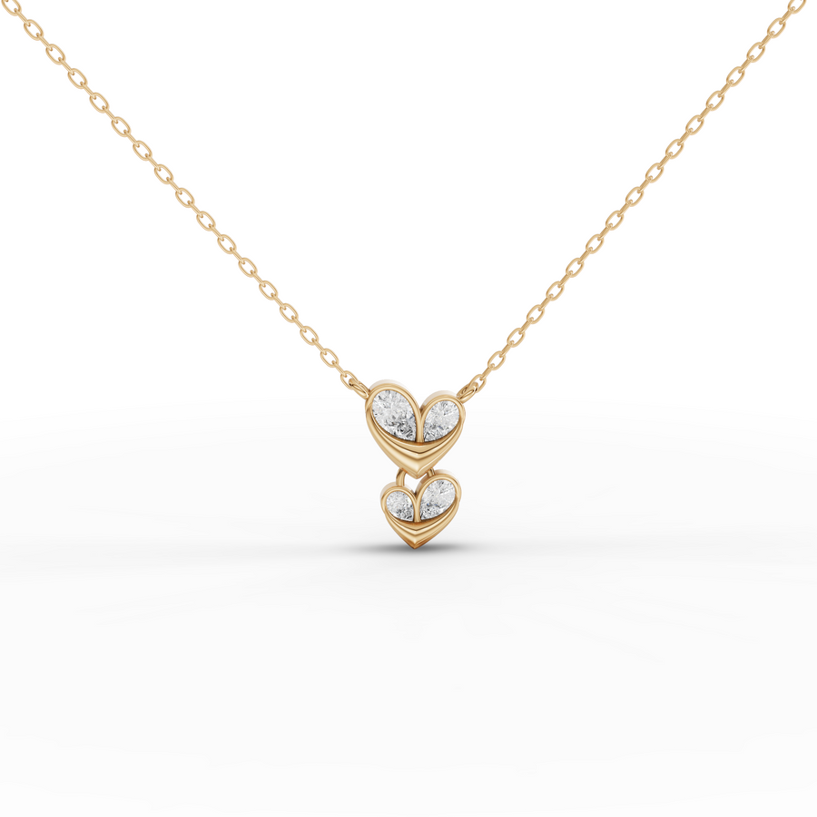 0.42 Ct Double Heart Lab Diamond Pendant