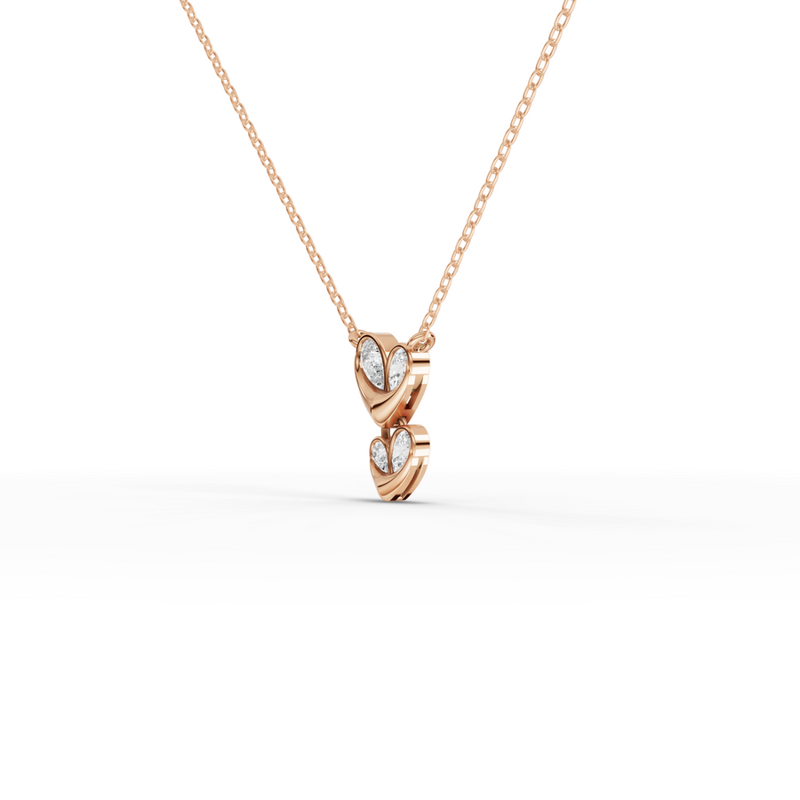 0.42 Ct Double Heart Lab Diamond Pendant