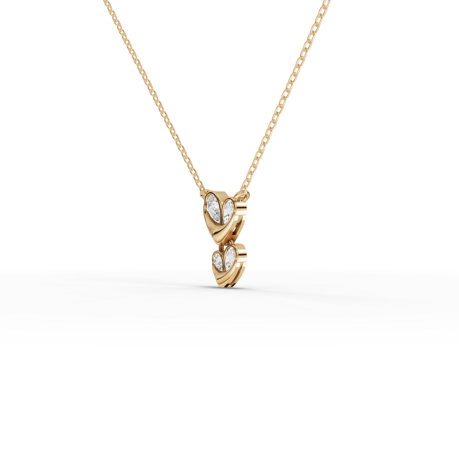 0.42 Ct Double Heart Lab Diamond Pendant