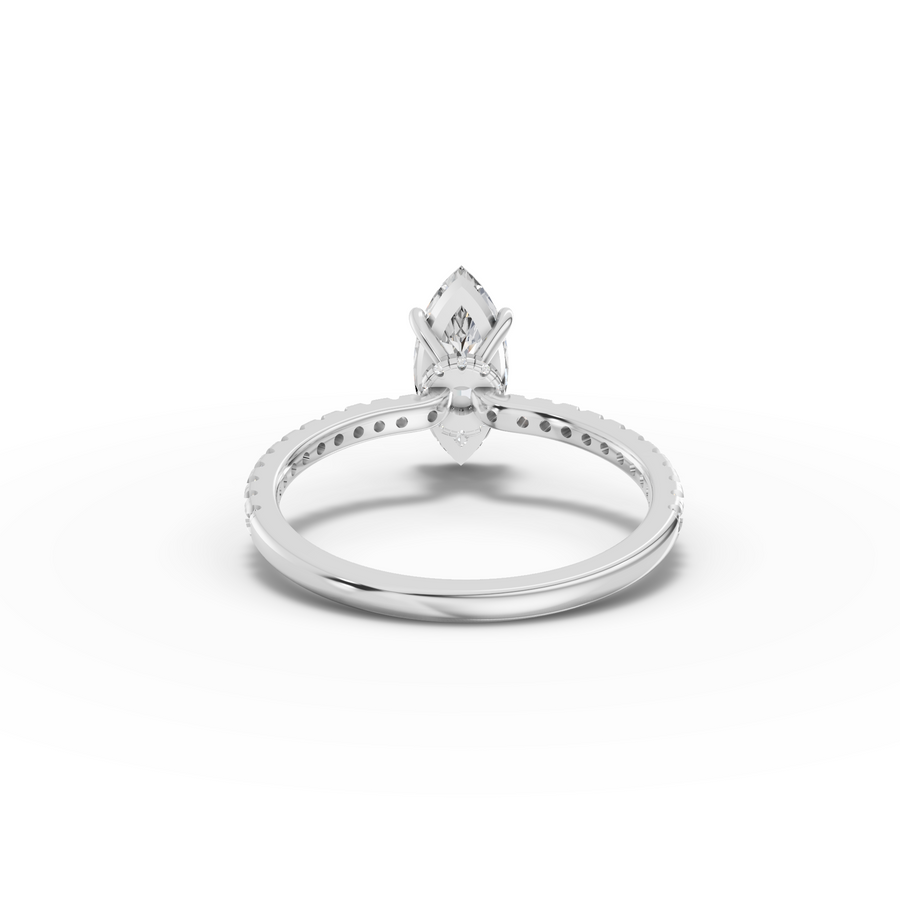 1.23 CT Marquise Hidden Halo Pavé Ring